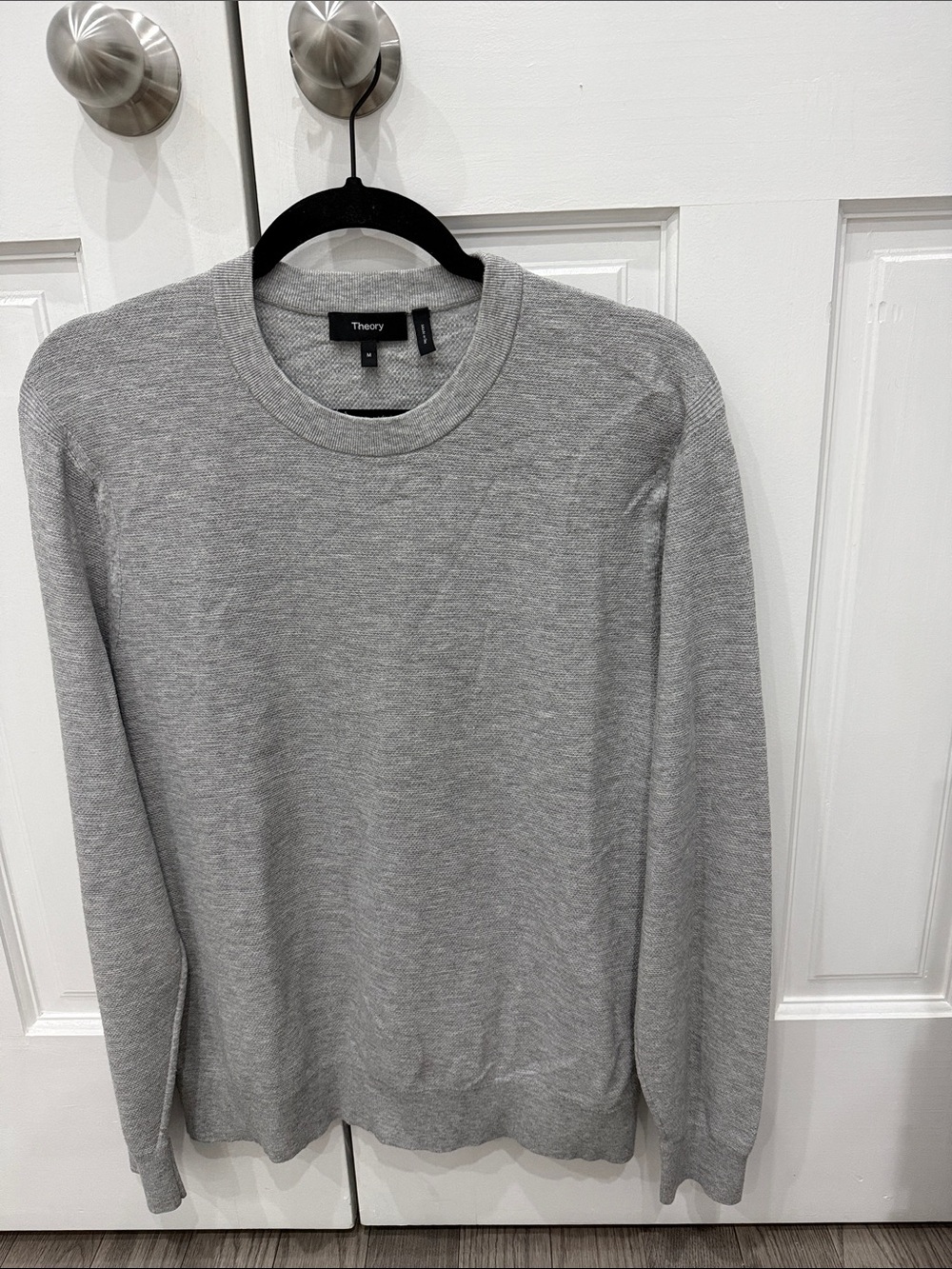 Theory Gray Crewneck Sweater - Classic Lightweight Knit